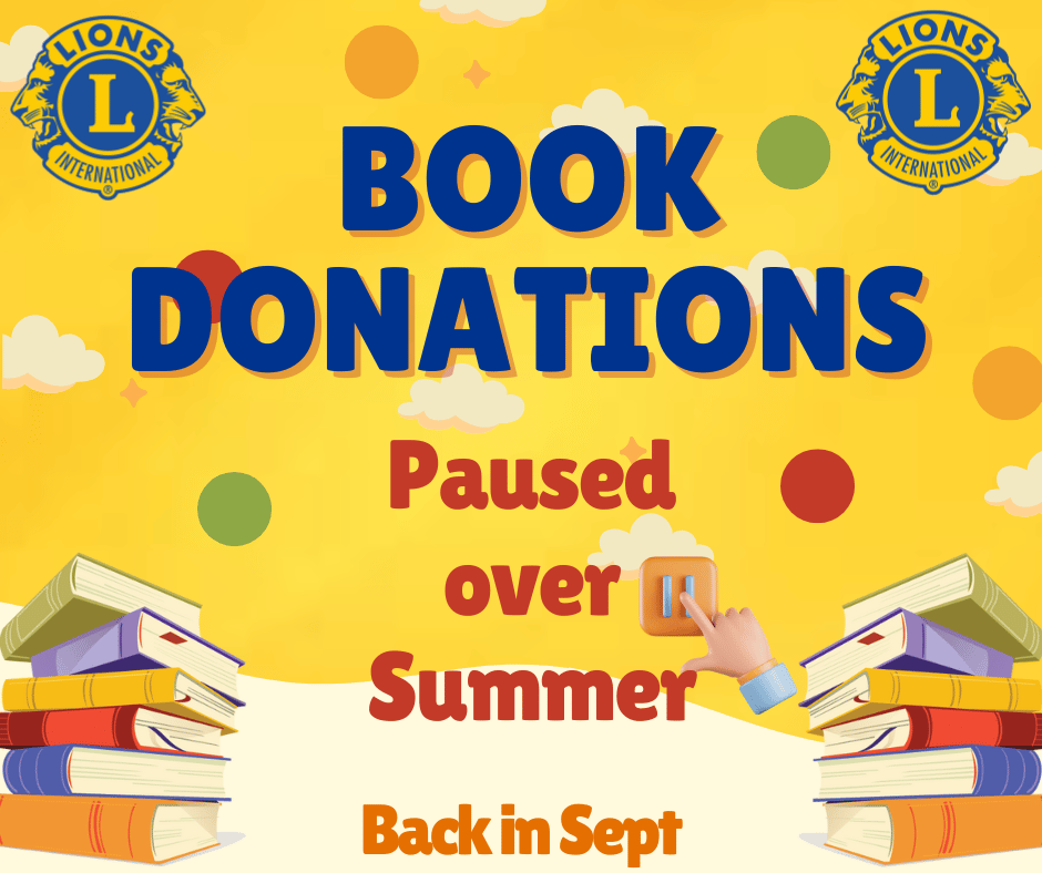 Book Donations paused over summer